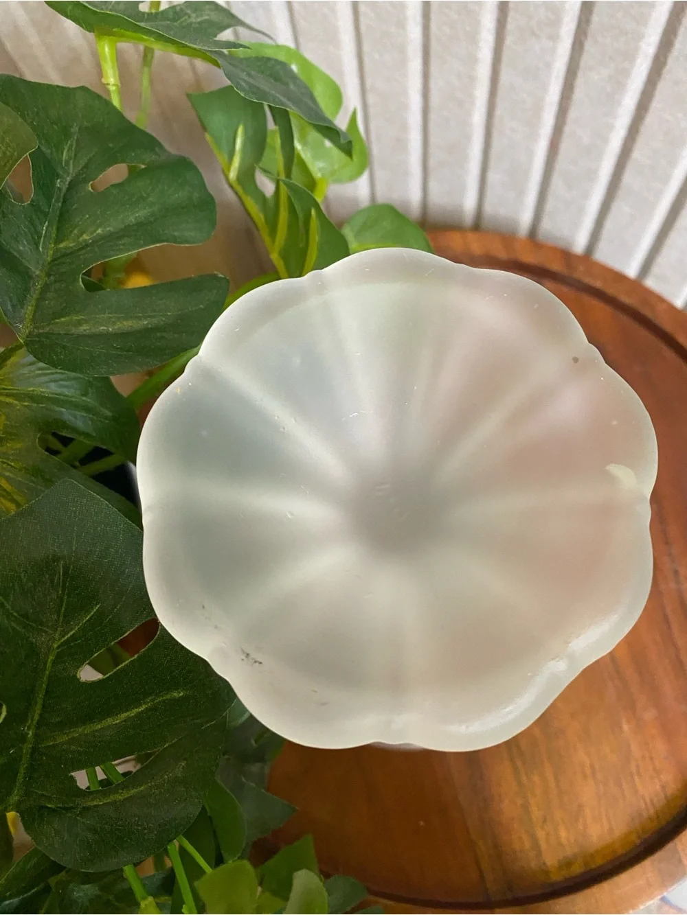 Frosted Glass Satin Pedestal Fairy Lamp Base Only Cottagecore
